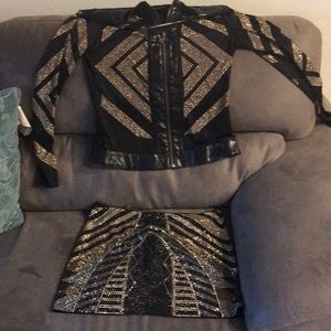 One of a Kind!!Bedazzled Skirt set!